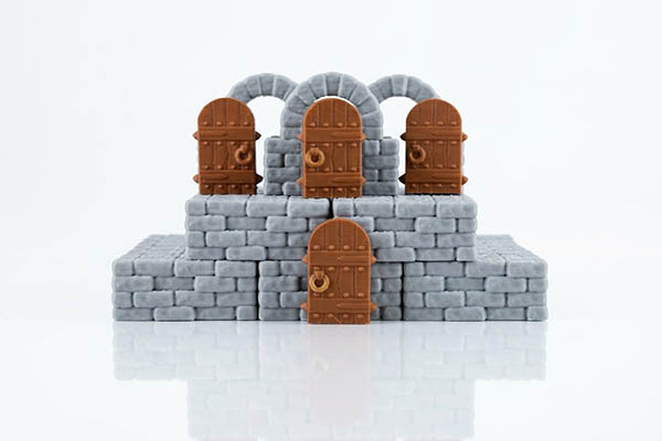 Set de 4 puertas + 4 arcadas + 35 piezas de pared