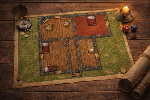 Mapa táctico de taberna para juegos de rol