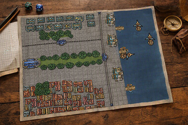 Mapa táctico de puerto para juegos de rol