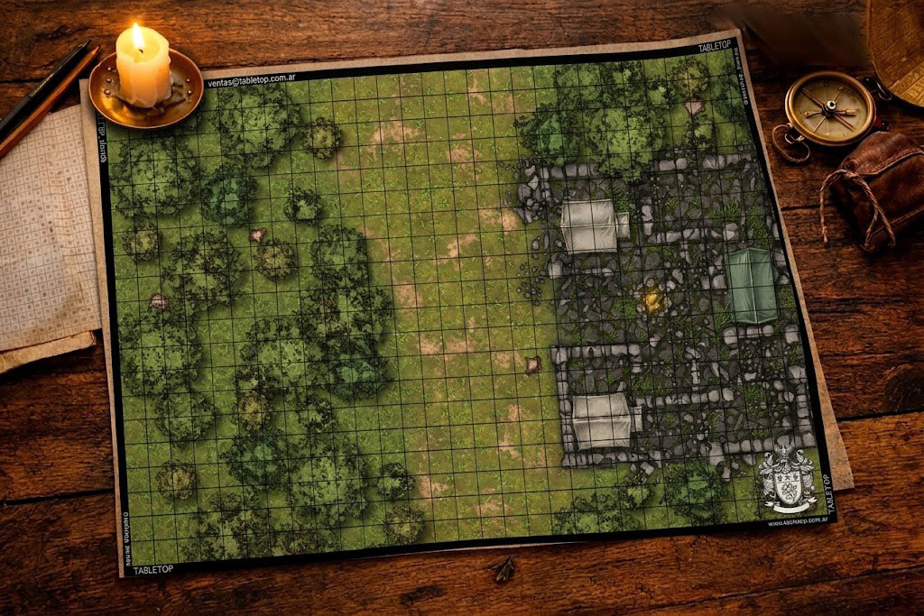 Mapa táctico de ruinas para juegos de rol